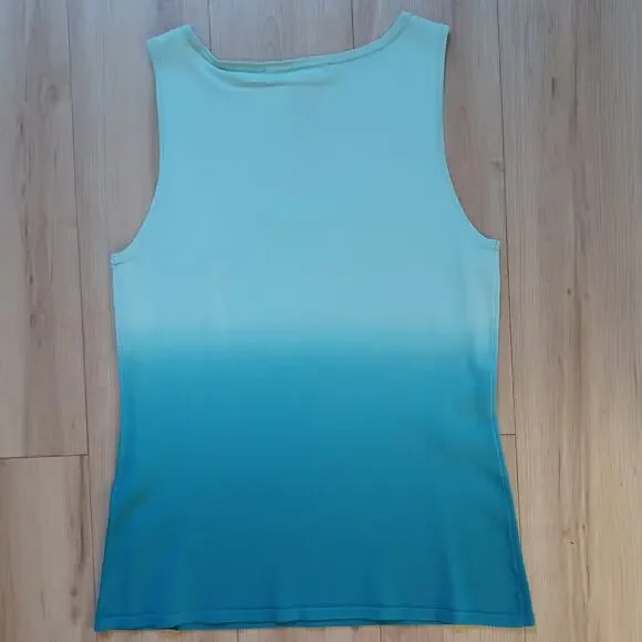White House Black Market Ombre Tank Teal M NWT - Picture 3 of 9